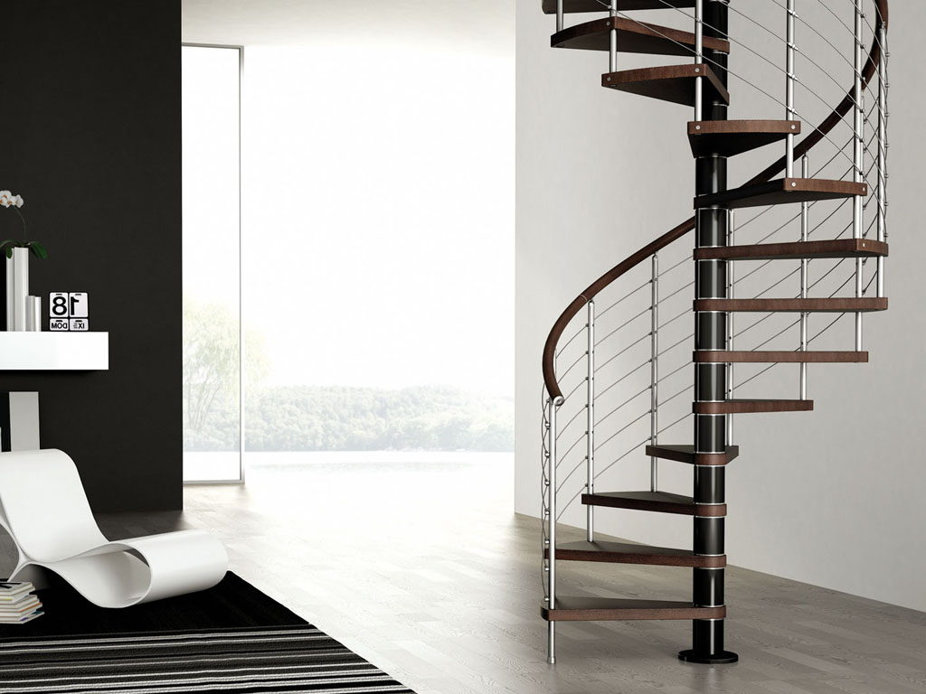 Винтовая металлическая лестница, коричневая ЛМВ21